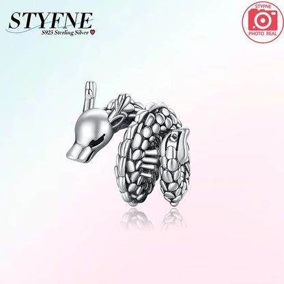 Charms der Drachen-Serie, 925er Silber, Flugsaurier, Tyrannosaurus, Chamäleon-Charm-Anhänger, passend für Original-Armbänder, DIY-Schmuckherstellung