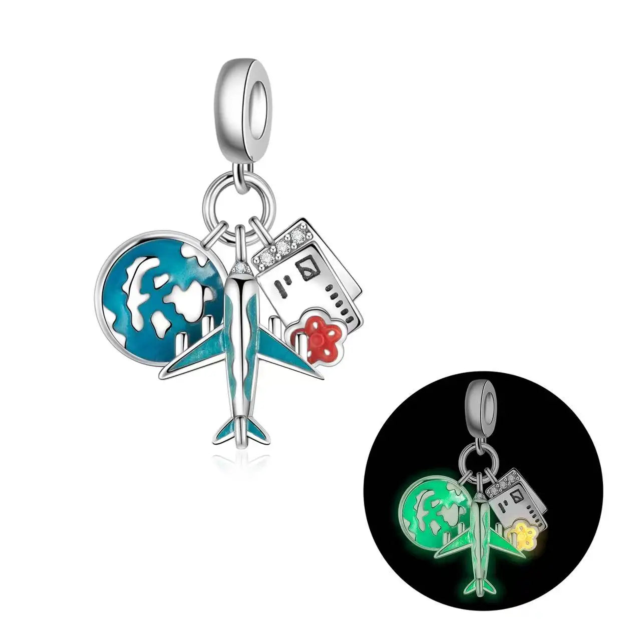 Blaue Serie aus 925er-Sterlingsilber, Eule, Schmetterling, Piratenschiff, Auto, Käfer, Clogs, Charm, passend für DIY-Armbänder, Halsketten, lustige passende Geschenke