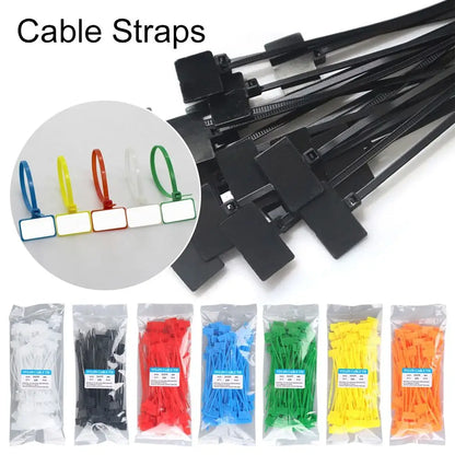 100 stücke Kunststoffs ch laufen binder Markierungen Kabel einfach markieren Nylon Kabelbinder Tag Etiketten Tag selbstsicher nde Kabelbinder