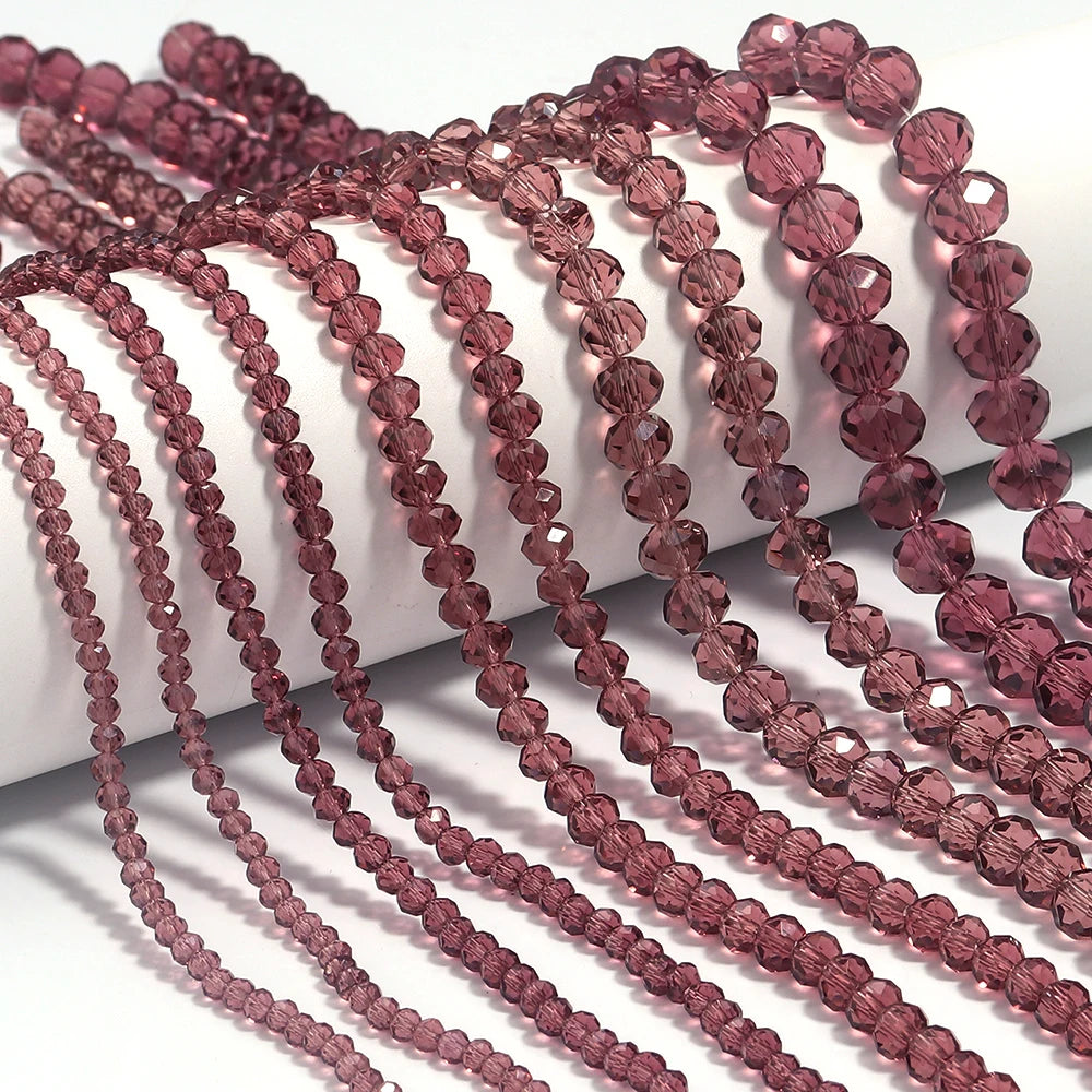 3/4/6/8/10mm Facettierte AB Klar Glas Kristall Rondelle Perlen Bunte Lose Spacer Perlen für Schmuck Machen DIY Armband Halskette