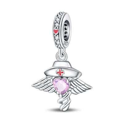 Original 925 Sterling Silber Charm Perlen Medizinische Serie Arzt Krankenschwester Pflege Für Zähne Anhänger Für Armband Edlen DIY Schmuck