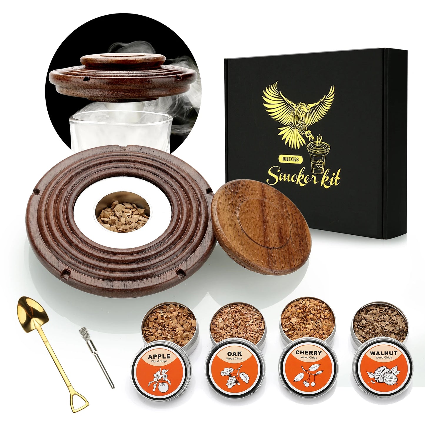 Cocktail-Räucher-Set, Rauch-Set, altmodisches Whiskey-Räucher-Getränk-Set, Cocktail-Zubehör für Whisky, Getränk
