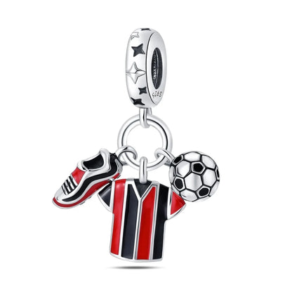 Rote Serie 925er Sterlingsilber Kamera Apfel Herzförmiger Koi Feuerwerkskörper Gott Reichtum Charm Passend für DIY Armband Halskette Partygeschenke