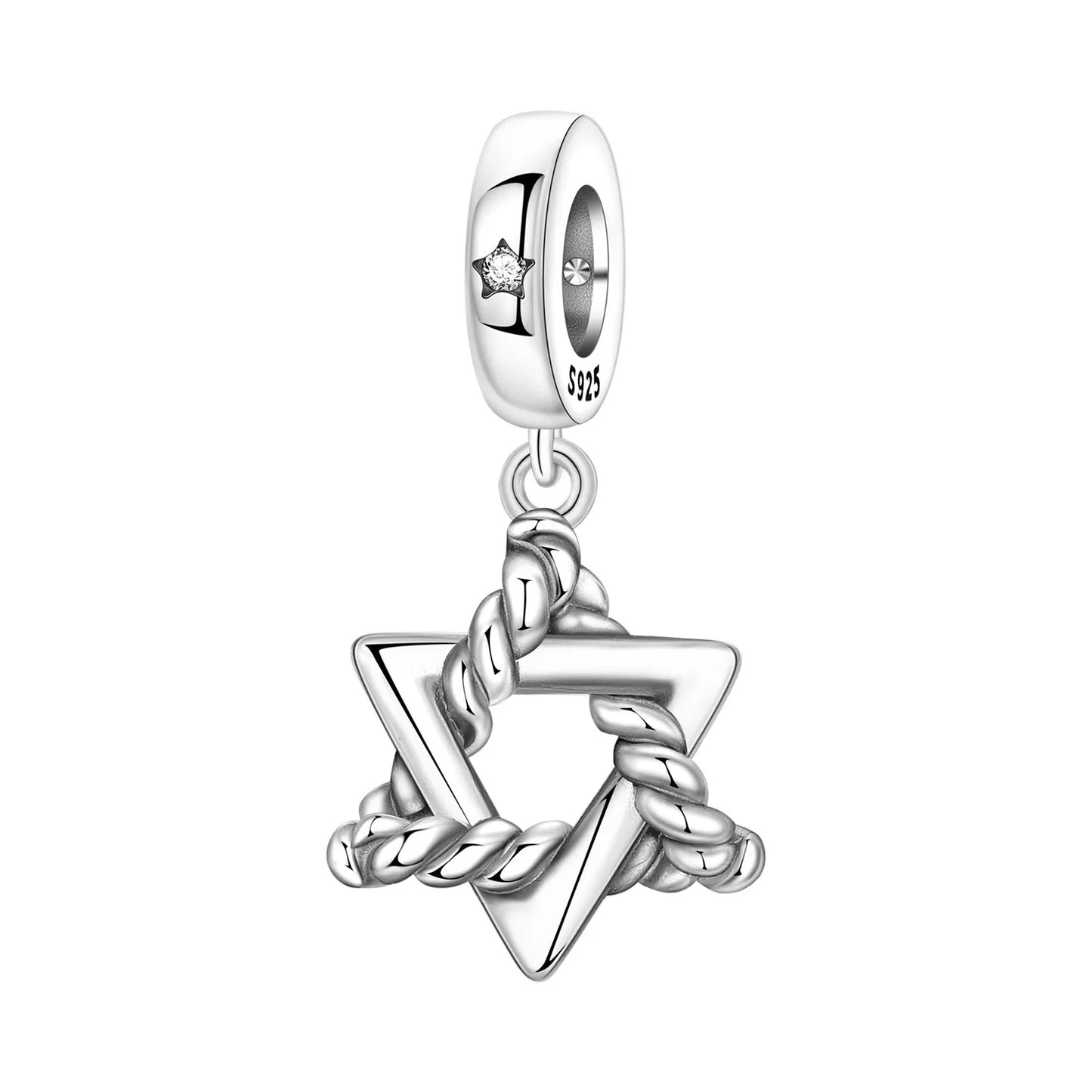 Funkelnde Edelsteinperlen aus 925er-Sterlingsilber mit eingelegten Edelsteinen und baumelnder Charm mit unendlichem Knoten, passend für Schlangenarmband, Boutique-Halskette, schönes Geschenk