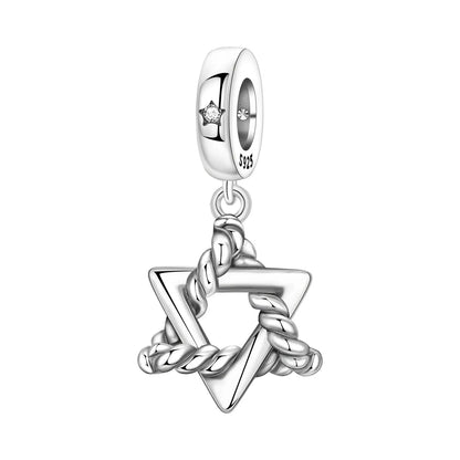 Funkelnde Edelsteinperlen aus 925er-Sterlingsilber mit eingelegten Edelsteinen und baumelnder Charm mit unendlichem Knoten, passend für Schlangenarmband, Boutique-Halskette, schönes Geschenk