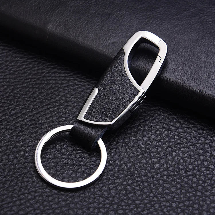 1 Stück Einfacher, Moderner und Kreativer Zinklegierung-Leder-Schlüsselanhänger, Unisex Metall-Taillen-Schlüsselanhänger, Geschenk-Schlüsselring, Auto-Schlüsselanhänger
