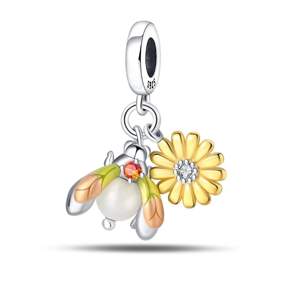 Heißer Verkauf 925er Sterlingsilber Blauwal & Marienkäfer & Engel baumelnder Charm für Armband Boutique Halskette MiNi-Serie Anhänger Geschenk