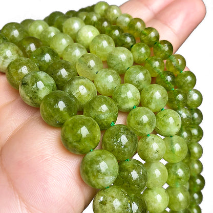 6-10mm Peridot Olivin Grün Kristall Perlen Diy Runde Lose Spacer Perlen für Schmuck Machen DIY Armband Halskette zubehör