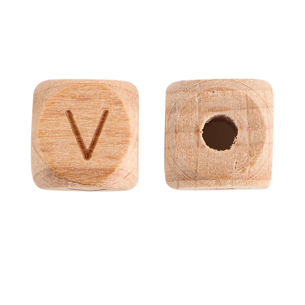 10/20/30/50 Stück Buchenholz-Buchstabenperlen 10mm 12mm Umweltfreundliche Naturholz-Alphabetperlen für Armband- und Halskettenherstellung