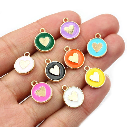 20 Stück Emaille Mond Herz Charms Anhänger Legierung Metall DIY Schmuck Herstellung Zubehör Ergebnisse für Armband Ohrringe Halskette