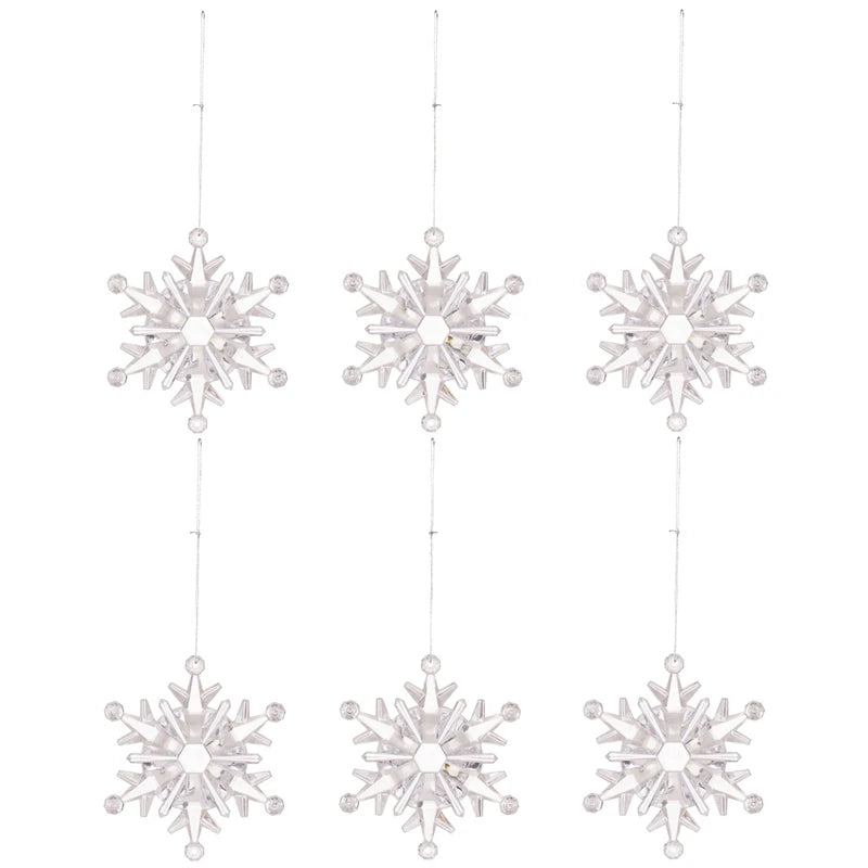 Weihnachtsbaum Schneeflocken Anhänger Dekoration Neujahr Dekor Kunststoff hängende Schneeflocke Baum Ornament für Weihnachtsfeierzubehör
