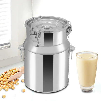 5L/1,32Gal Milchkanne aus Edelstahl, nahtloser Milchkrug, auslaufsicherer Flüssigkeitsbehälter mit dichtem Deckel und Griff