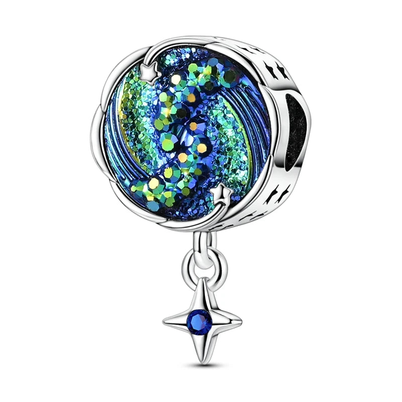 Blaue Serie aus 925er-Sterlingsilber, Eule, Schmetterling, Piratenschiff, Auto, Käfer, Clogs, Charm, passend für DIY-Armbänder, Halsketten, lustige passende Geschenke
