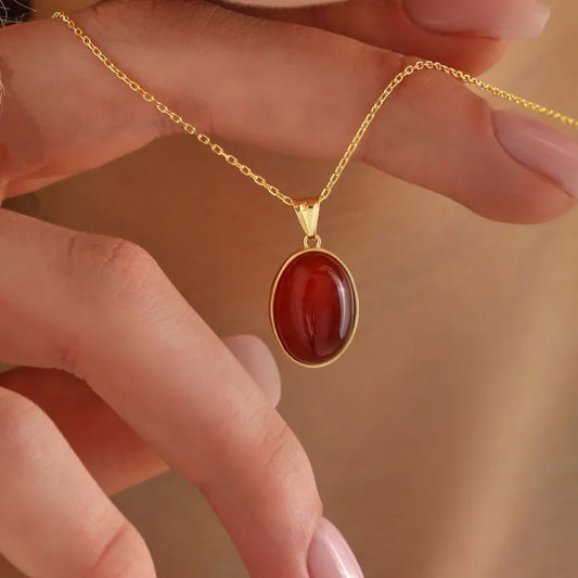 Halskette aus 14 Karat Gold mit natürlichem Karneol, handgefertigt, zierlicher heilender roher Kristallschmuck, Kristallstein-Schmuck, Liebesanhänger für ihre Frauen