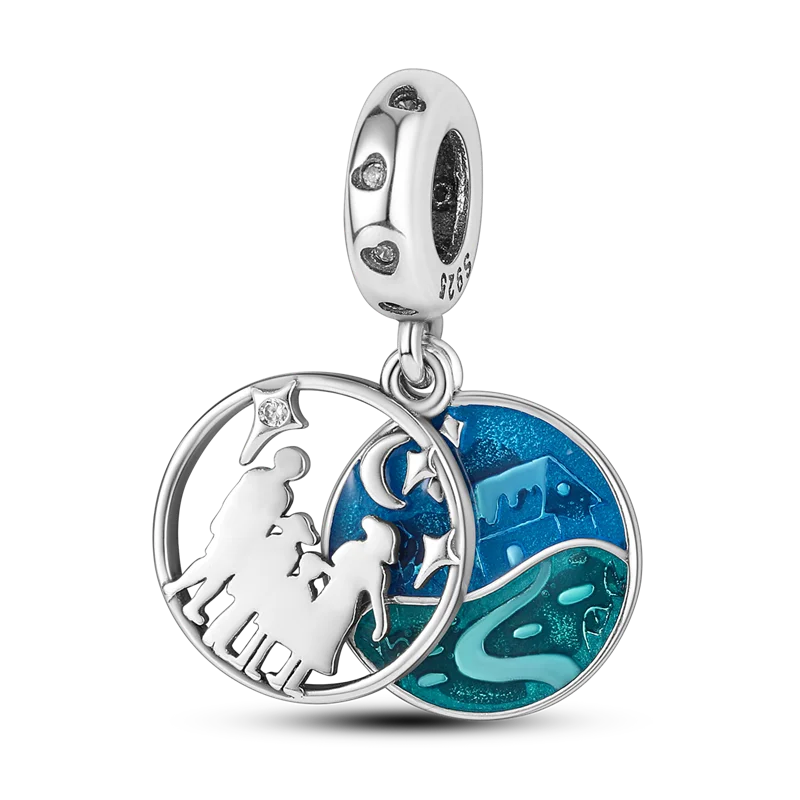 Charm-Perle aus 925er-Sterlingsilber, Mutter-Geschenk, Mutter, Liebe, glückliche Familie, baumelnd, passend für Original-Armreif, Halskette, DIY-Schmuck