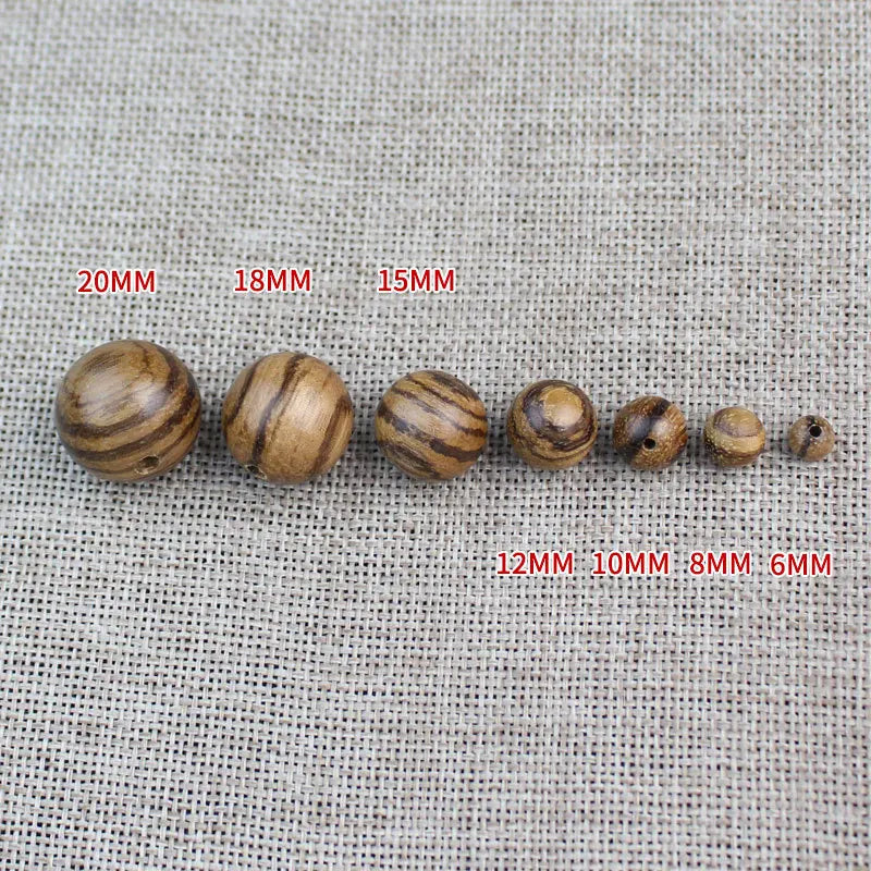 1 Packung natürliche schwarze/rote Sandelholz-Holz-Rundperlen, 6–20 mm, verschiedene Größen, Armbänder, Halsketten, Holzkugel, Perlenabstandshalter, DIY-Schmuck