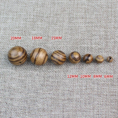 1 Packung natürliche schwarze/rote Sandelholz-Holz-Rundperlen, 6–20 mm, verschiedene Größen, Armbänder, Halsketten, Holzkugel, Perlenabstandshalter, DIY-Schmuck