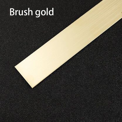 5M/Rolle Edelstahl flache dekorative Linien Silber Titan Gold Hintergrund selbstklebende Wandaufkleber Wand Decke Kantenstreifen
