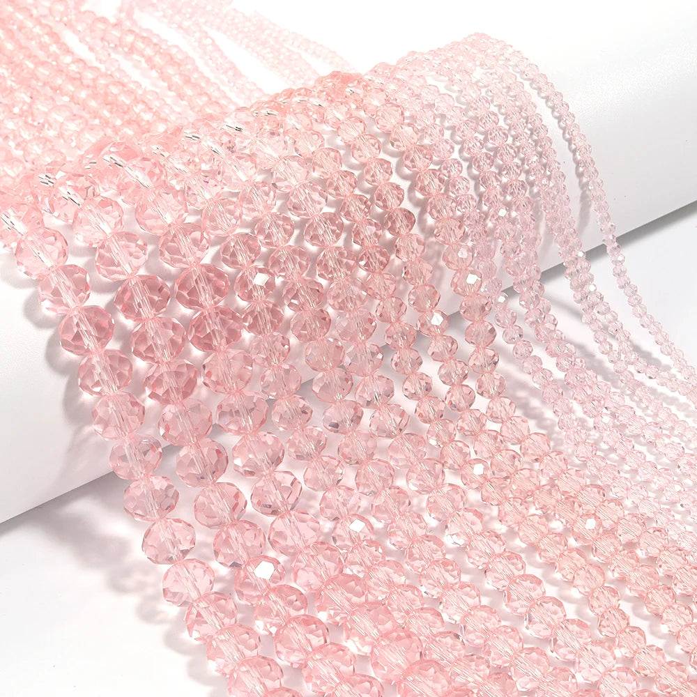 3/4/6/8/10mm Facettierte AB Klar Glas Kristall Rondelle Perlen Bunte Lose Spacer Perlen für Schmuck Machen DIY Armband Halskette