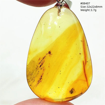 Natürlicher Piebald-Bernstein-Anhänger, gelber Bernstein, 36 x 23 x 14 mm, Edelstein-Anhänger, Halskette, Schmuck, AAAAA