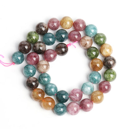 6/8/10mm Naturstein Saphir Farbe Jade Perlen blau runde lose Perlen für Schmuck herstellung liefert DIY Charms Armbänder 15''