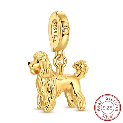 Neue Original Charms Perlen Anhänger 925 Sterling Silber Teddy Pudel Hund Katze Universal Schnalle Charms Fit Armband DIY Schmuck Geschenk