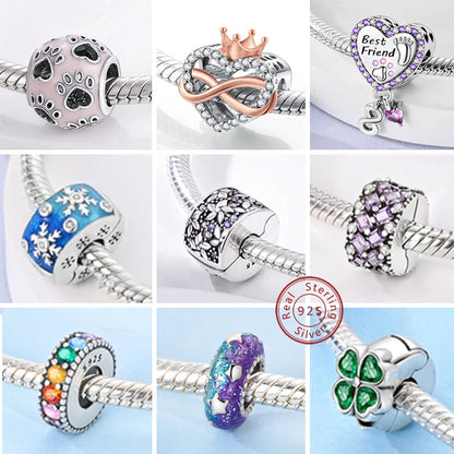 Charm Heiße Verkäufe 925 Sterling Silber Charms Perlen CZ Pave Runde Clip Charms Fit Original Armband Halskette Charms Schmuck Geschenk
