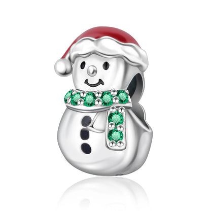Frohe Weihnachten-Charm aus 925er-Sterlingsilber, Kiefernbaum, Weihnachtsmann, Schneehaus, passend für DIY-Armbänder, Halsketten, Urlaubs- und saisonale Geschenke