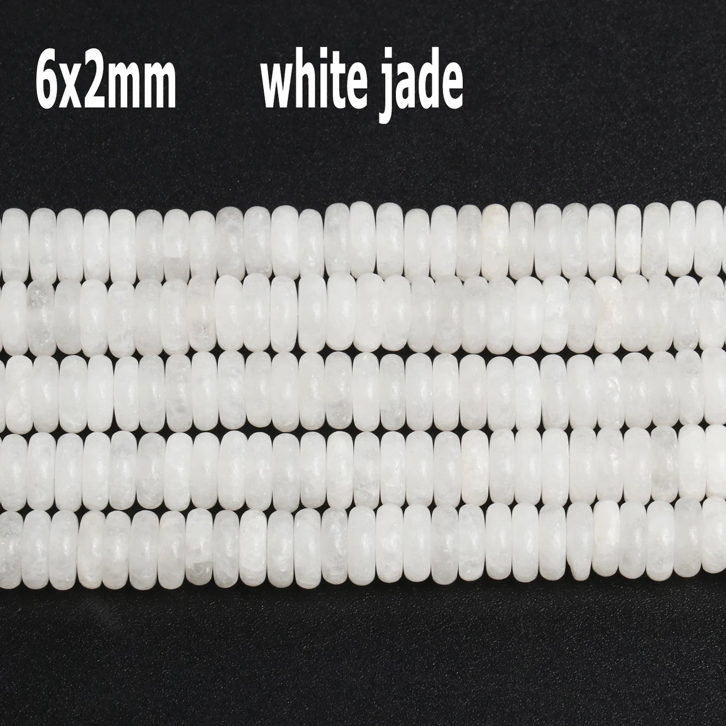 44 Arten weiße Chalcedon-Jade-Achat-Perle, Naturstein, Rondelle-Würfel, facettierte lose Perlen für Schmuckherstellung, Armbänder, Zubehör