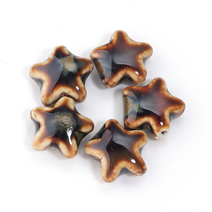 5 teile/los Keramik Stern Perlen Bunte 15x13,5mm Porzellan Lose Spacer Perlen Für DIY Schmuck Machen Armband halskette Zubehör