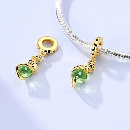Original-Charm-Perlen aus 925er-Sterlingsilber, goldener Leopard, Glühwürmchen, Schmetterling, Heißluftballon-Perlen, passend für DIY-Armbänder, edler Schmuck