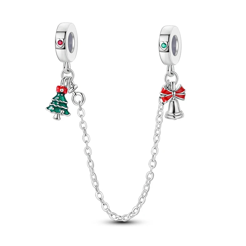 Silber-Charm, 925er-Sterlingsilber, Clip-Charms, Sicherheitsketten-Charm, CZ-Pavé, runde Clip-Perlen, passend für Original-Armbänder, Schmuckherstellung
