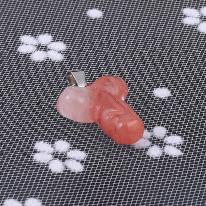 23x16mm Cartoon Schlüssel Opal Rose Quarz Naturstein Anhänger machen DIY Halskette Ohrringe Schmuck Zubehör Geschenk