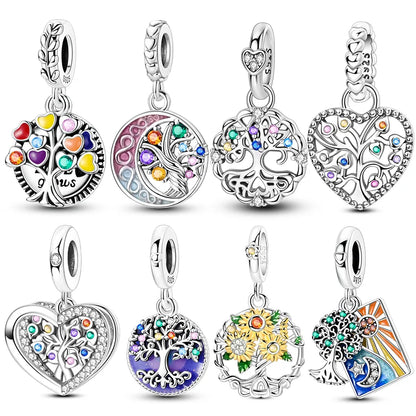 Charms aus 925er Silber, Baum des Lebens, passend für Original-Armbänder, Halsketten, Anhänger, Schmuck, Damen-Geschenk