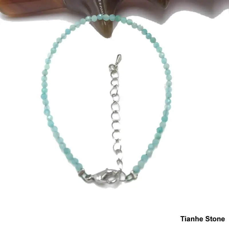 High Quality Natural Stone 2-3mm Handmade Micro Faced Beads Women's Agate Crystal Zircon Bracelet Jewelry Gift