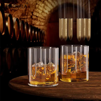 KEMORELA Revolver Glas Dekanter Whisky Glas Set Wein Spender Bar Trinkbehälter Glasflasche Exquisite Herrengeschenke