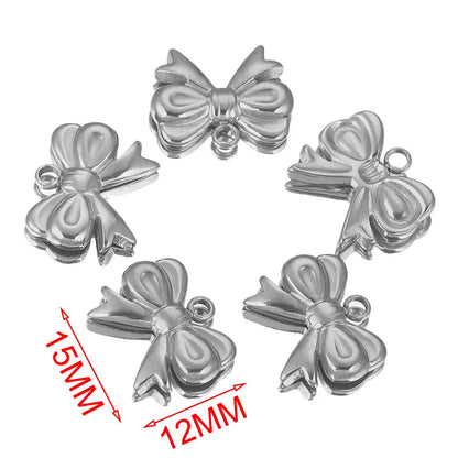 5 Stück Edelstahl Charms Bogen Charm vergoldet Charm DIY Ohrringe Armband Schmuckherstellung Materialien Handwerk Großhandel Bulk