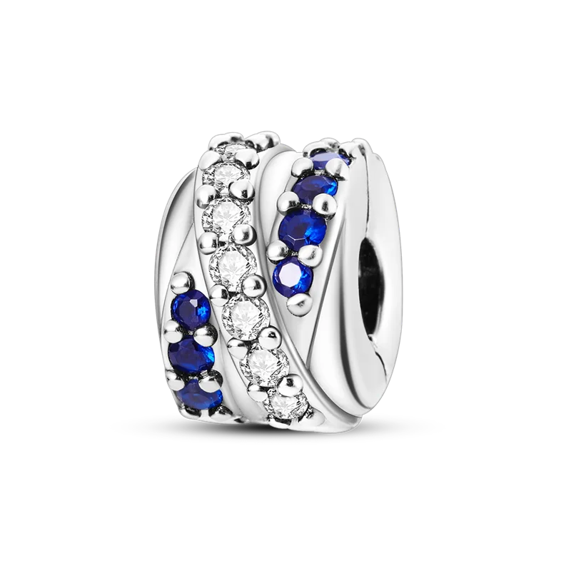 Silberverschluss, 925er-Sterlingsilber, CZ-Pflaster-Clip-Charms, Gänseblümchen-Perlen, Stopper, Sicherheitskette, passend für Original-Armreif, Schmuck-Clip