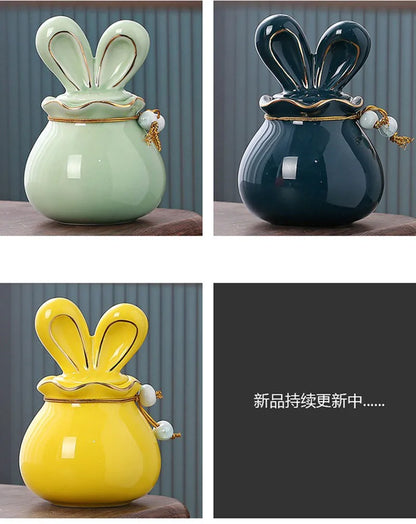 Rabbit Funeral Urn Ceramic Pet Ashes Cat Pet Urn Personalized Urn for Pets Animal Burial Urnas for Human Ashes Dog Memorial
