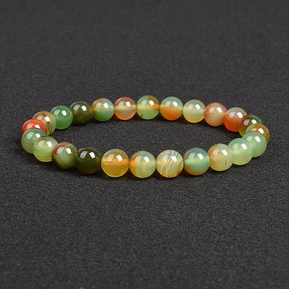 Genuine natural stone bracelet: Apatite, Lapis Lazuli, Agate, Crystal, Tiger's Eye. High-quality gemstone bead bracelet. Men's jewelry bangle.