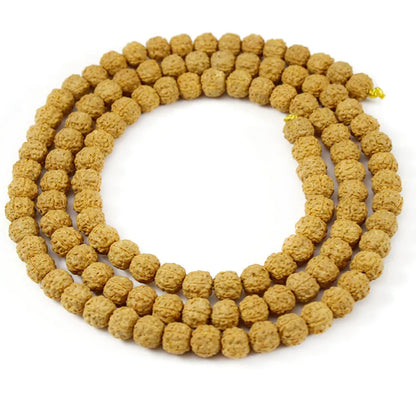 1 Strang natürliche Rudraksha Mala 108 Perlen 6/8/10/12 mm Rudraksha Gebetsperlen für Schmuck Halskette Armband Herstellung Zubehör