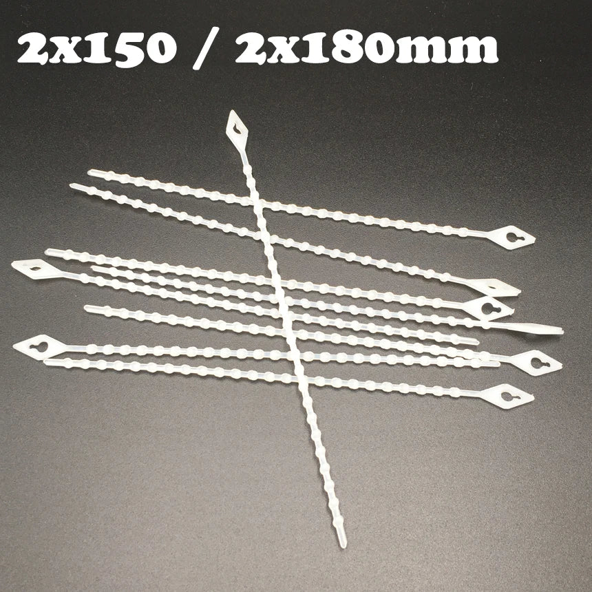100 Stück 1,5 x 100 mm, 2,5 x 150/180 mm, weißer Nylon-Kunststoff, wiederverwendbar, lösbar, Drahtverschluss, Schleife, Perlenknoten, Kugel, Kabelbinder