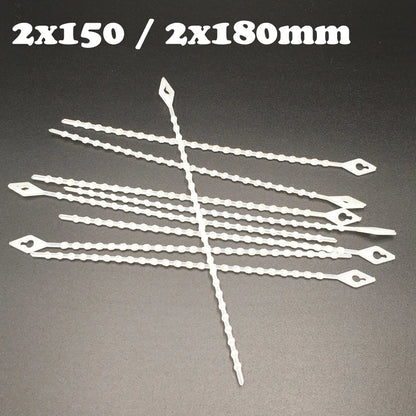 100 Stück 1,5 x 100 mm, 2,5 x 150/180 mm, weißer Nylon-Kunststoff, wiederverwendbar, lösbar, Drahtverschluss, Schleife, Perlenknoten, Kugel, Kabelbinder