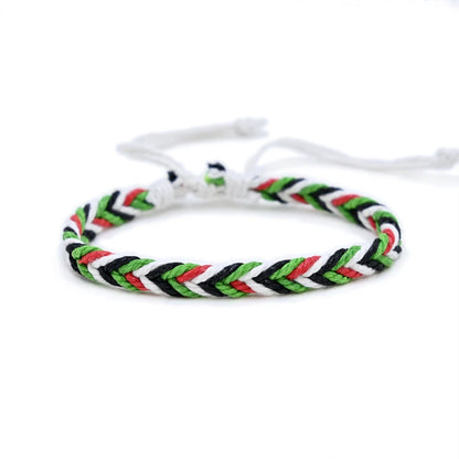 Geometrisches gepunktetes Palästina-Armband für Männer und Frauen, mehrfarbiges Handgeflecht, arabischer Stil, Gaza-Flagge, Schmuckzubehör