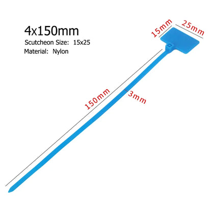 100 stücke einfache Markierung 4*150mm Nylon-Kabelbinder Etiketten Kunststoffs ch laufen markierungen Kabel anhänger selbstsicher nde Kabelbinder
