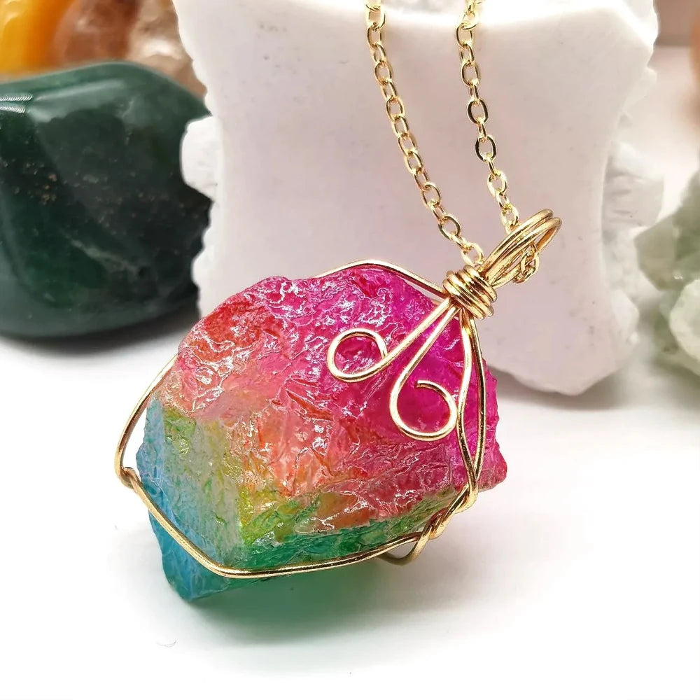 Sanshi Naturstein Anhänger unregelmäßige raue Quarz Kristall Energie Charms für Schmuck machen Ohrringe Halskette Accessoires Geschenk
