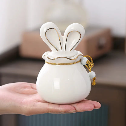 Rabbit Funeral Urn Ceramic Pet Ashes Cat Pet Urn Personalized Urn for Pets Animal Burial Urnas for Human Ashes Dog Memorial