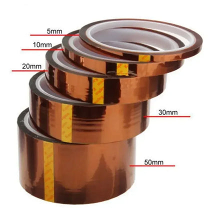 1 Stück selbstklebendes Klebeband, 30 m, hochtemperaturbeständiges Klebeband, Elektronikindustrie, Schweißen, Polyimid, Capton-Isolierband, Größe 12