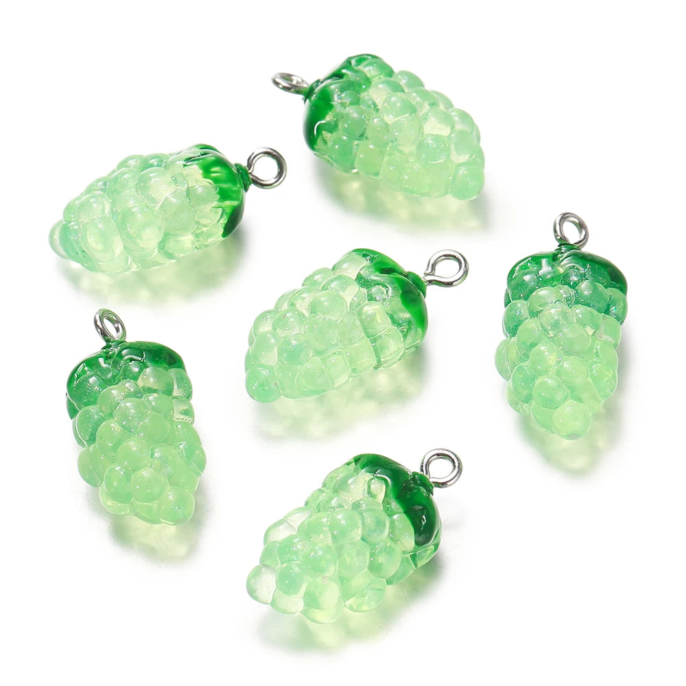 10pcs 12x23mm Trauben harz Charms Anhänger für Ohrringe Halskette Schlüssel bund Charms DIY Schmuck herstellung Zubehör