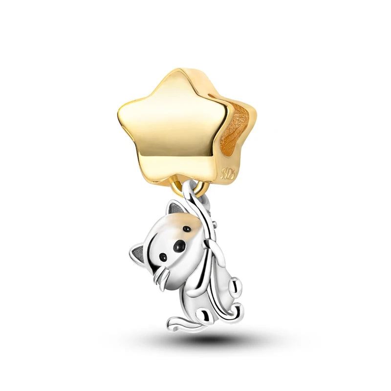 Charms-Perlen aus 925er-Sterlingsilber, Golden Retriever PuppyThe Whale, kann geöffnet und geschlossene Perlen, passend für DIY-Armbänder, edler Schmuck